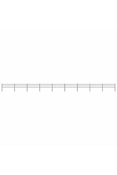 vidaxl Gard de grădină cu vârf circular din oțel 1603,5 x 60 cm, negru