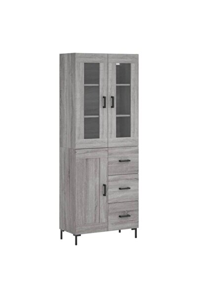 vidaxl Dulap înalt, gri Sonoma, 69,5 x 34 x 180 cm, lemn prelucrat