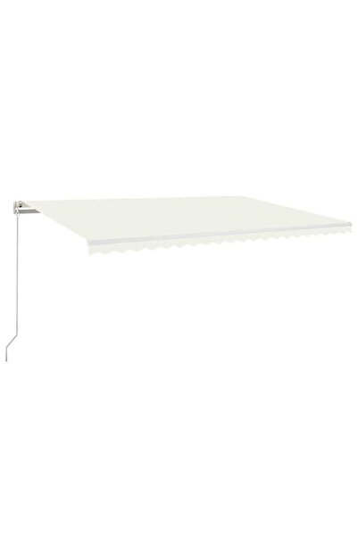 vidaxl Copertină retractabilă manuală cu LED, Crem, 500 x 300 cm