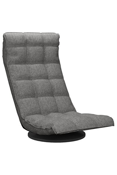vidaxl Scaun de podea pivotant, gri deschis, material textil