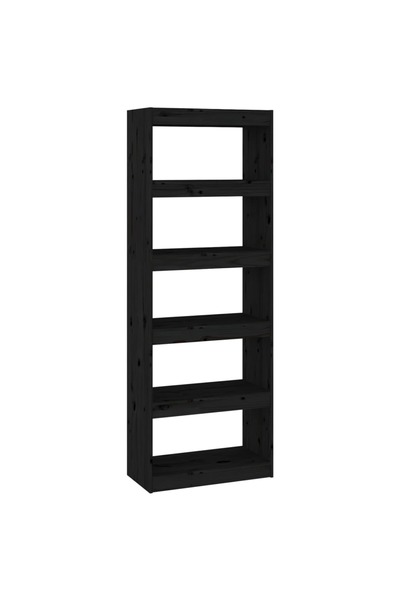 vidaxl Bibliotecă/Separator cameră negru 60x30x167,5 cm lemn masiv pin