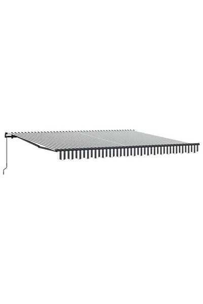 vidaxl Copertină retractabilă manuală, Antracit/Alb, 400 x 300 cm