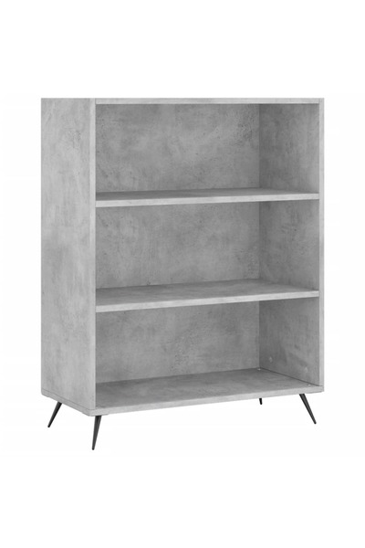 vidaxl Bibliotecă, gri beton, 69,5x32,5x90 cm, lemn compozit