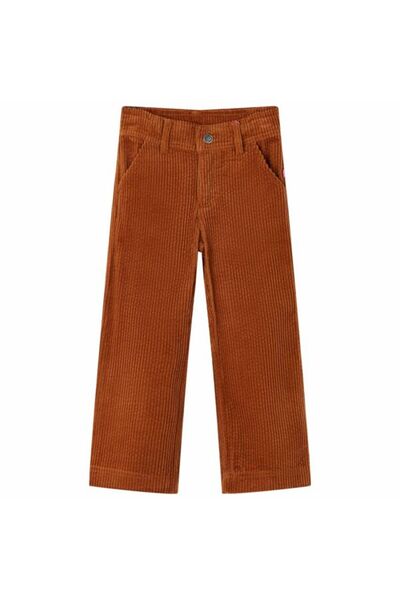 vidaxl Pantaloni de catifea pentru copii, cognac, 104