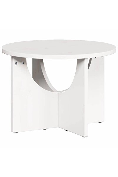 vidaxl Masă de cafea Alb 50 x 50 x 35 cm Lemn masiv de pin