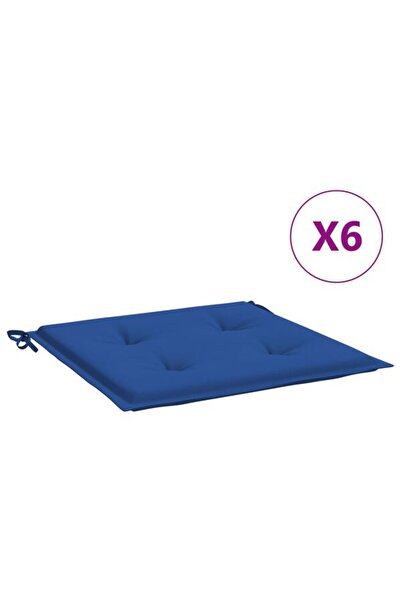 vidaxl Perne pentru scaune de grădină 6 buc. albastru 50 x 50 x 4 cm țesătură...