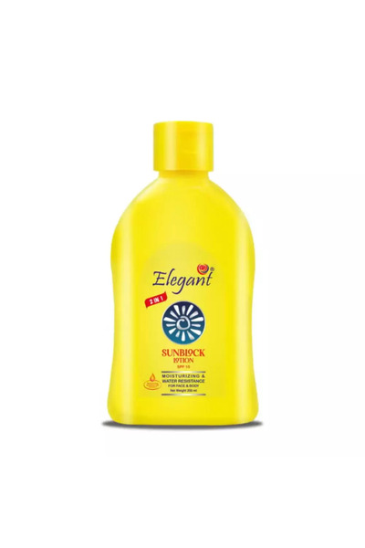 Elegant 2 in 1 Water Resistant Sunblock Lotion With SPF 15 For Face And Body-...