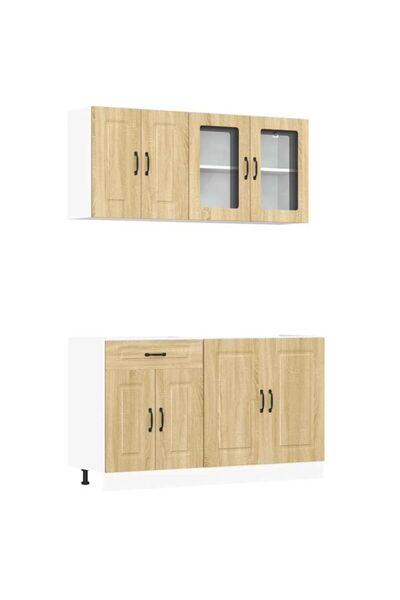 vidaxl Set de bucătărie din 4 piese 'Kalmar' din lemn de stejar Sonoma