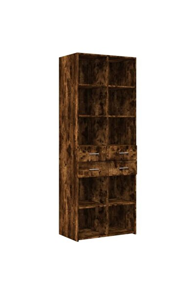 vidaxl Dulap înalt, stejar afumat, 70 x 42,5 x 185 cm, lemn prelucrat