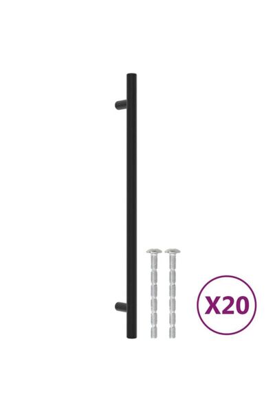 vidaxl Mânere de mobilier, 20 buc., negre, 224 mm, din oțel inoxidabil