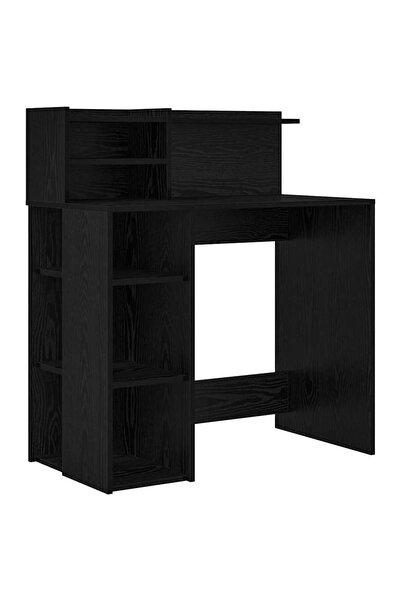 vidaxl Birou cu raft Stejar Negru 90 x 48 x 101,5 cm Lemn compozit