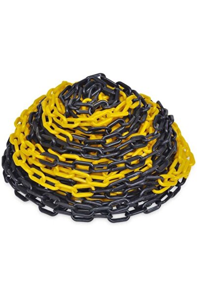vidaxl Lanț de avertizare, galben și negru, 30 m, plastic