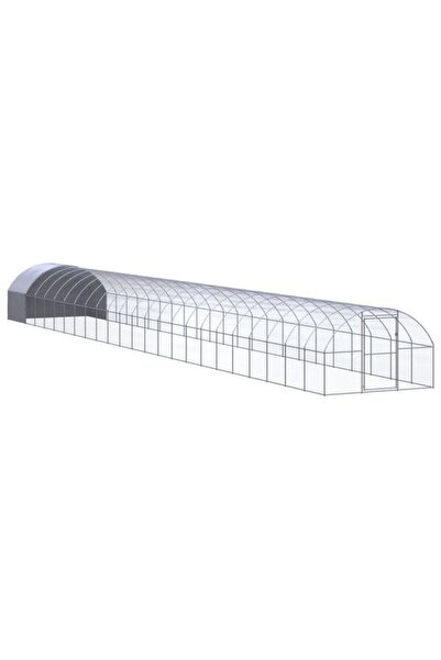 vidaxl Coteț de găini de exterior, 3 x 24 x 2 m, oțel galvanizat