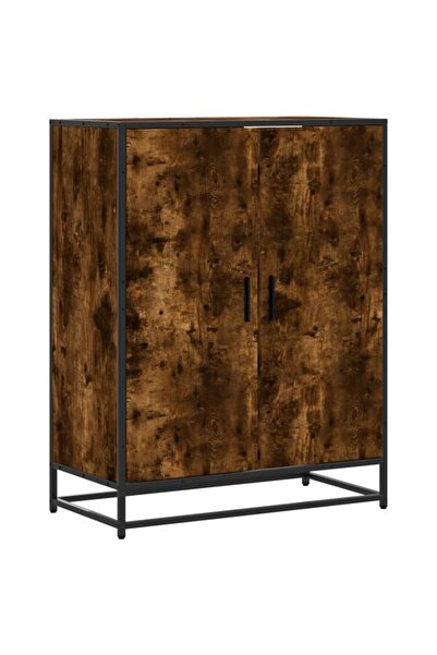 vidaxl Pantofar, stejar afumat, 75 x 38 x 97,5 cm, lemn prelucrat/metal