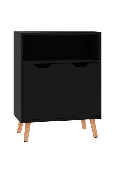 vidaxl Comodă, negru lucios, 60 x 30 x 72 cm, lemn prelucrat