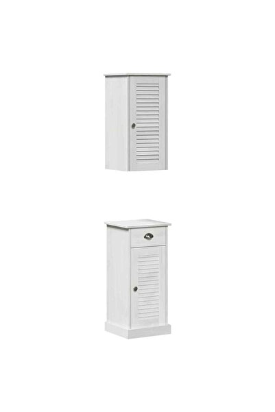 vidaxl Set de mobilier pentru baie cu sertar VIGO 2 pcs Maro și alb