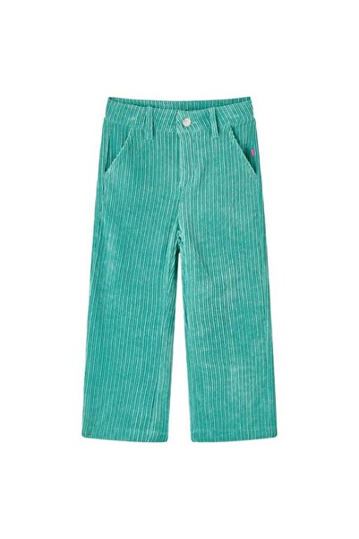 vidaxl Pantaloni de velur pentru copii, verde mentă, 104
