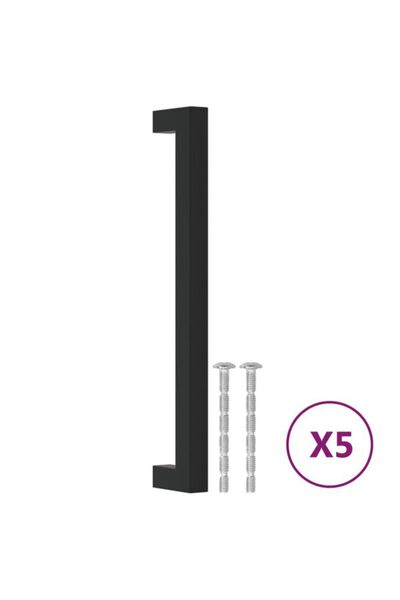 vidaxl Mânere de dulap, 5 buc., negre, 192 mm, din oțel inoxidabil