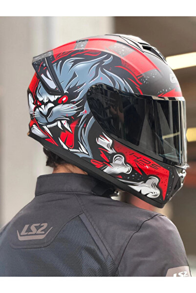 Givi 50.X WILD MAT SİYAH-KIRMIZI KASK (SİYAH VİZÖR)