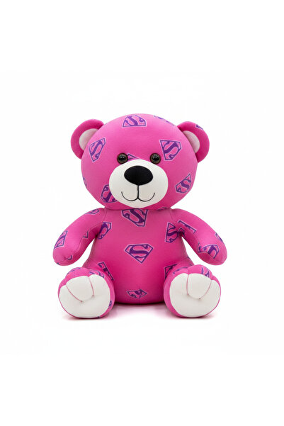 Generic Pink Superman Logo Plush Teddy Bear