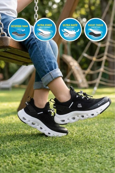 Tuğba Ortopedi BXZ001 Pantofi sport ortopedici unisex pentru copii, negri, co...