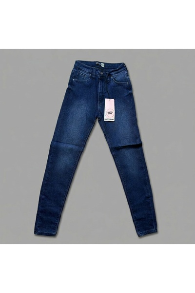 Happy Pink Blugi skinny închiși cu spălare discret