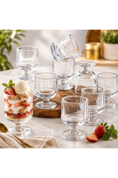 Dania ✨ Glass Serving Bowl Set of 12 in Classic Design Premium Clear Glass Bo...