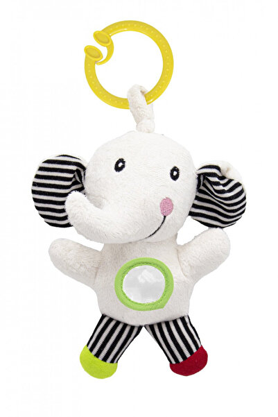 Babyjem Jucarie cu vibratii pentru bebelusi BabyJem, Elefantel din plus, 6 lu...