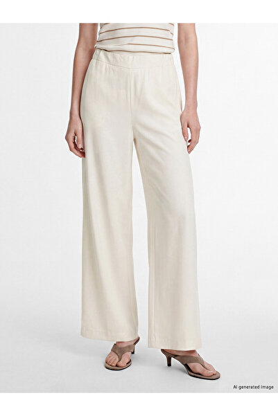 LC Waikiki Wide Leg Women's Trousers with Elastic Waist