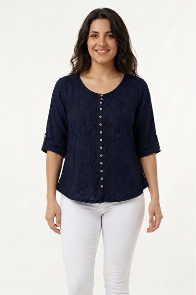 EtkiModa 100% Organic Cotton Women's Authentic Blouse with Embroidered Front ...