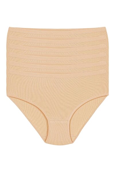YILDIZ Lycra Camisole Women's Bato High Waist Panties Skin Color 6 Pack