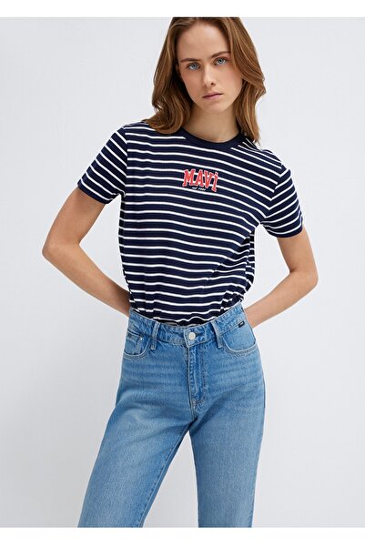 Mavi Logo Printed Regular Fit 100% Cotton Women's T-Shirt.