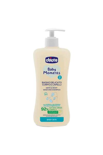 Chicco Αφρόλουτρο και σαμπουάν χωρίς δάκρυα Baby Moments Baby Skin, 500ml, 0+...