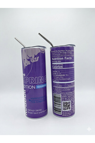 HOLOL Light Purple Red Bull Design Thermal Cup 600ml Tumbler Cup Redbull