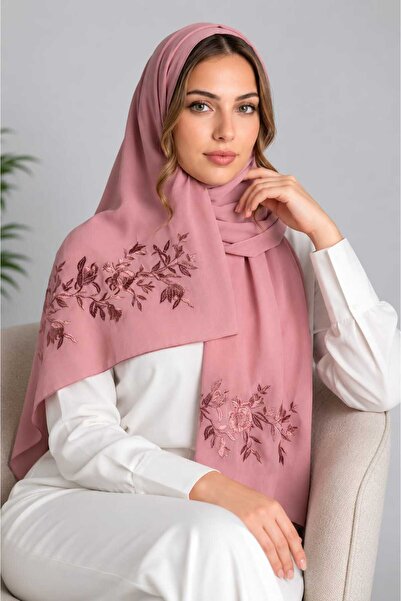Veil Designer طرحة بوال تطريز علي الطرفين اغصان ورد 190*60