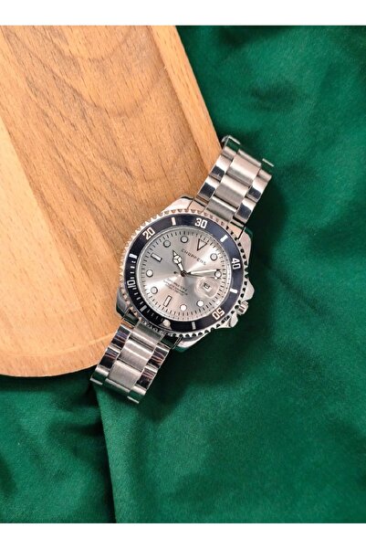 ABAGROUP Choppers Silver Color Metal Band Black Bezel Men's Wristwatch – Meta...