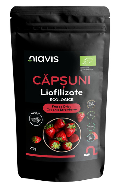 Niavis Capsuni Liofilizate Bucati Ecologice/Bio 25g