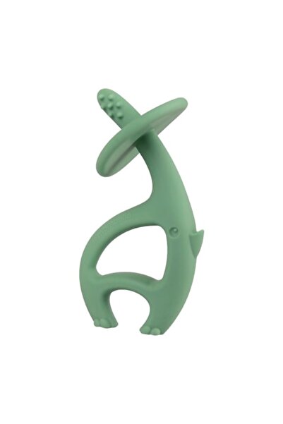 Mombella Jucărie de dentiție elefant dansator, din silicon, verde eucalipt, 5...