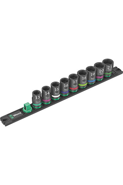 wera Set de chei tubulare magnetice C Impaktor 1/2 (negru/verde, 9 piese, pen...
