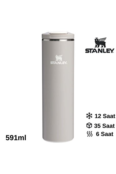 Stanley كوب ترانزيت فليب توب سعة 0.59 لتر، كوب ترمس، قارورة ماء باللون الرمادي