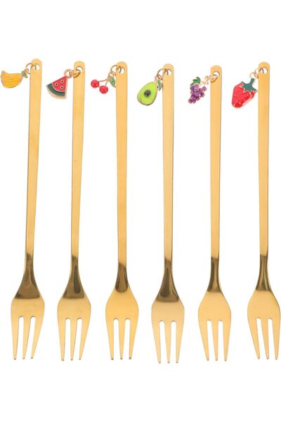 NALACAL 6 Pcs Stainless Steel Fork Spoon, Dessert Forks Cute Decorative Fruit...