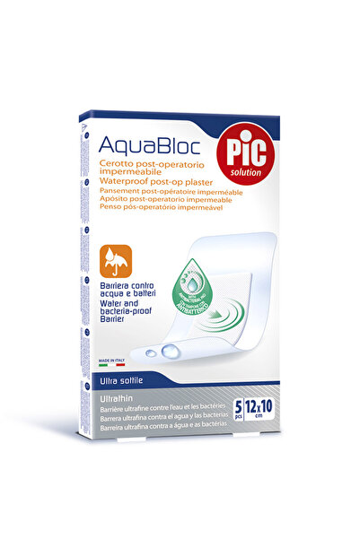Pic Aquabloc 12x10εκ. 5 τεμάχια Αποστειρωμένη Αδιάβροχη Αυτοκόλλητη Γάζα
