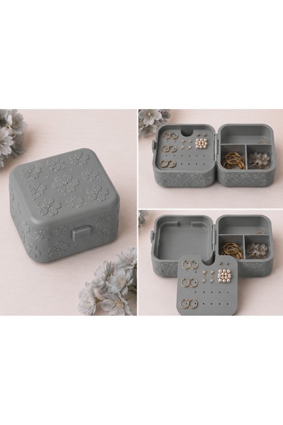 HobbyFabDesign Çiçek Desenli Takı Saklama Kutusu Organizer - Taşınabilir Takı...
