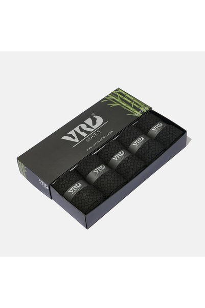 VARDAR SOCKS Seamless Bamboo Socks Honeycomb Pattern Dark Gray Color Men's So...