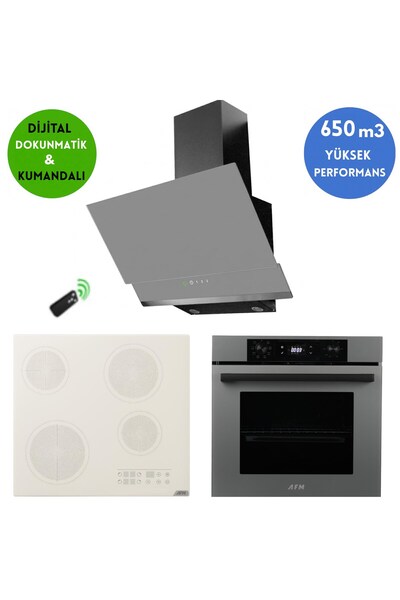 Alveus AFM Serisi SSR Dijital Elektrikli Vitro. Antrasit-Gri Ankastre Set ( V...