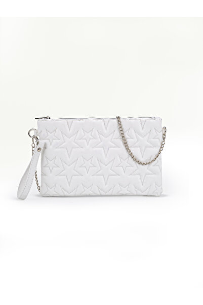 Rivina Women's Star Embroidered Portfolio Handbag with Wrist Strap and Satin ...