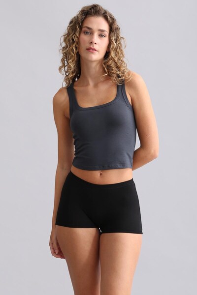 Aytuğ&Mısırlı Egyptian Modal by Tencel U Helen Thick Strap Crop / T-Shirt Ant...