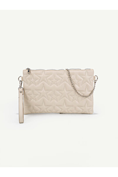 Rivina Women's Star Embroidered Portfolio Handbag with Wrist Strap and Satin ...