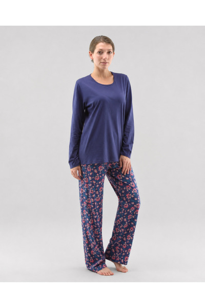 Gina Pijama dama 19139 din bumbac 100%, bluza maneca lunga si pantaloni lungi...