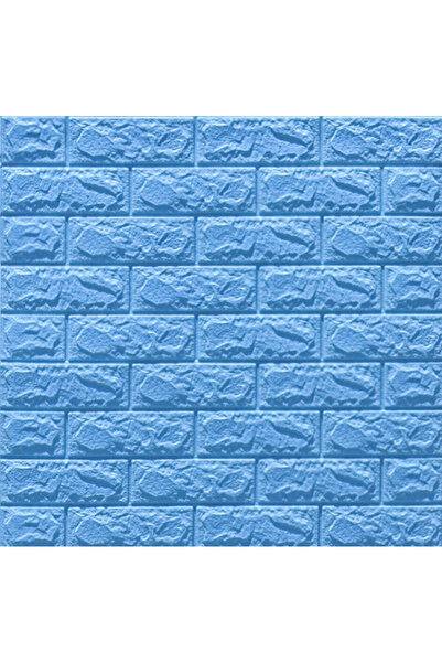 Vivendo Tapet 3D caramizi albastre, auto-adeziv pentru interior, 70 x 77 cm